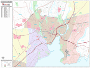 New Haven Wall Map Premium Style